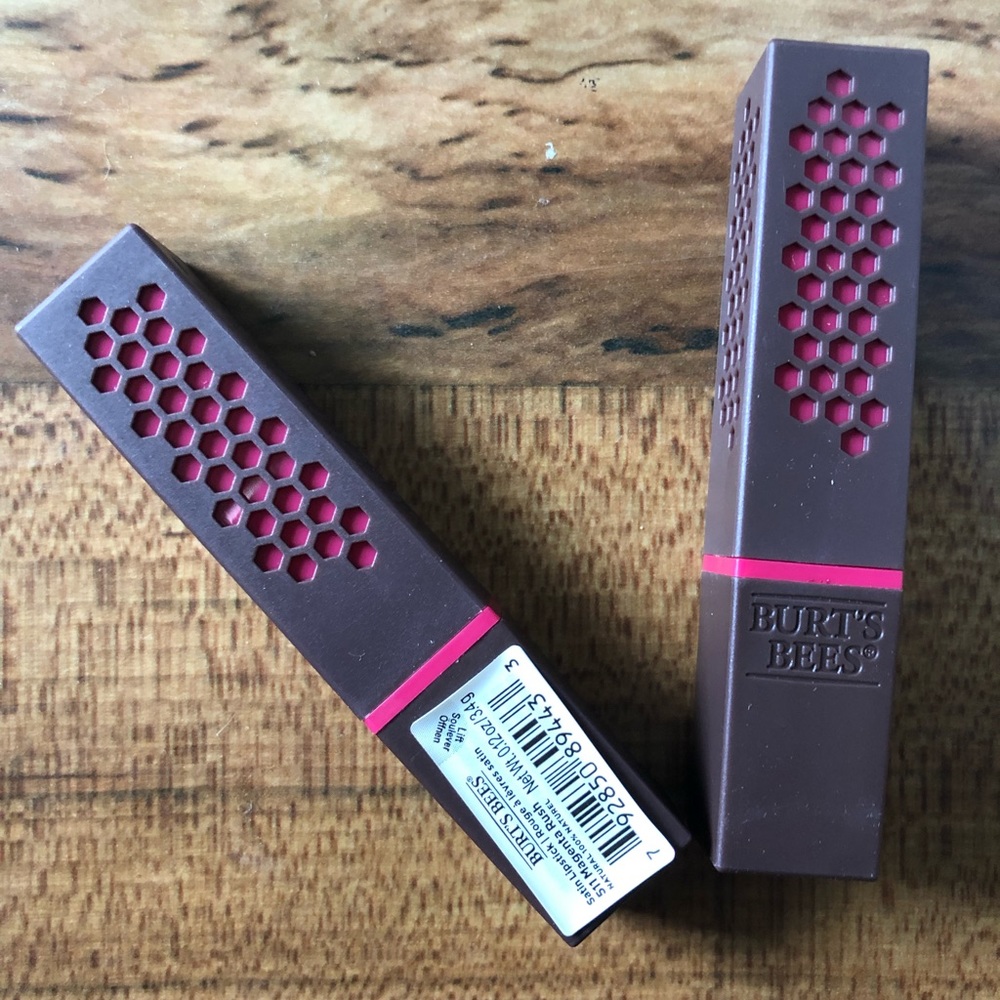 2 pack Burt’s Bees Magenta Rush lipstick ! NWT